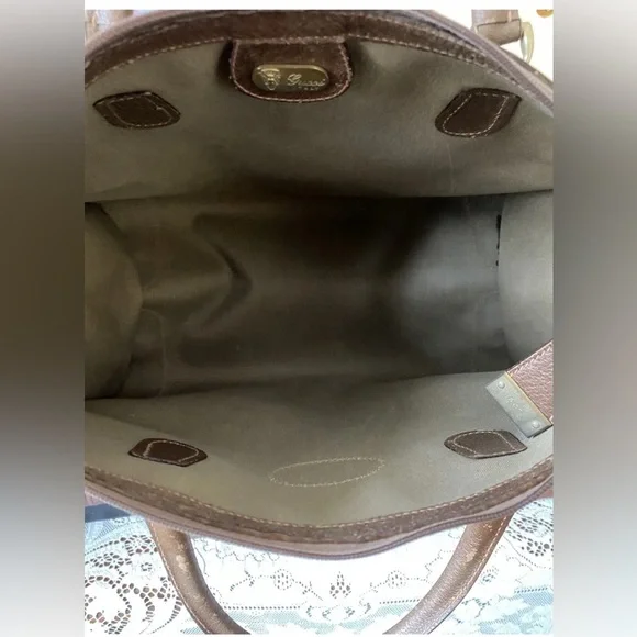 Rare Vintage GUCCI GG Monogram Tote Bag Purse Handbag Carry On Luggage Duffle GG - Picture 7 of 12